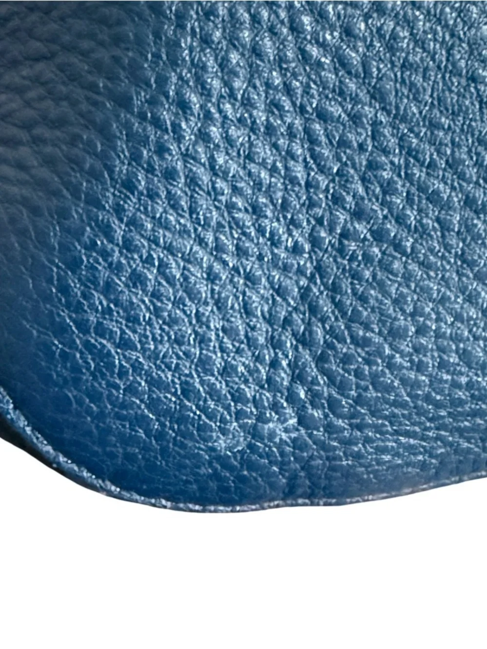 Michael Kors Blue Pebbled Leather Hobo Shoulder Crossbody with Gold Chain Accent
